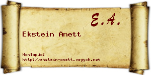 Ekstein Anett névjegykártya